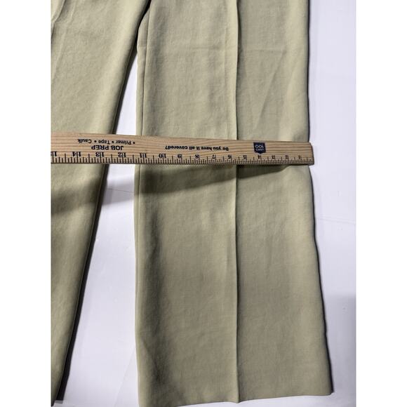 Express Editor Pants Mid Rise Size 10R Khaki Relaxed Trousers Wide Leg Long - Picture 3 of 8